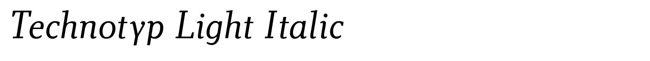 Technotyp Light Italic